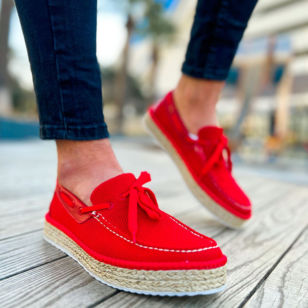 mens red espadrilles